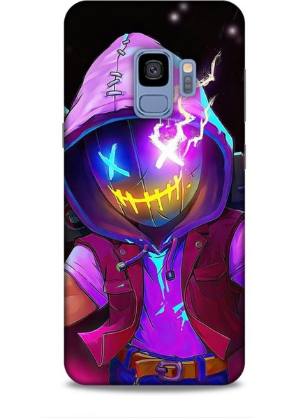 Samsung Galaxy S9 Kılıf Caliburn 19 Maskeli Pembe Tam Koruma Kılıf