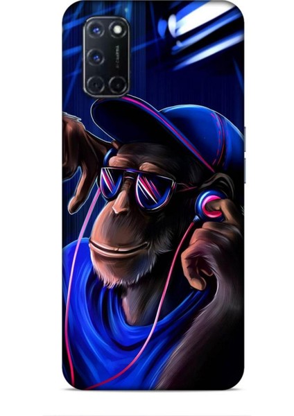 Oppo A52 Kılıf Caliburn 20 Maymun Mavi Renkli Kılıf
