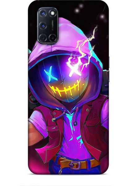 Oppo A52 Kılıf Caliburn 19 Maskeli Pembe Tam Koruma Kılıf