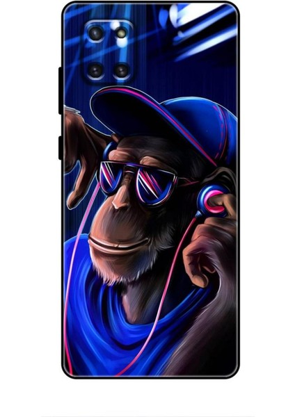 Samsung Galaxy A81 Kılıf Caliburn 20 Maymun Mavi Renkli Kılıf