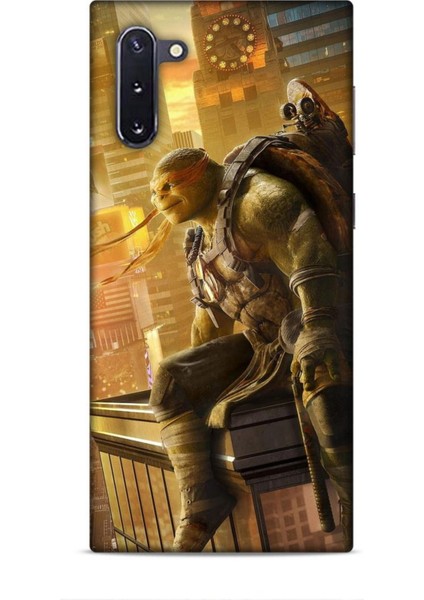 Samsung Galaxy Note 10 Kılıf Caliburn 10 Michelengelo Ninja Kablumbağalar Full Hd Kılıf