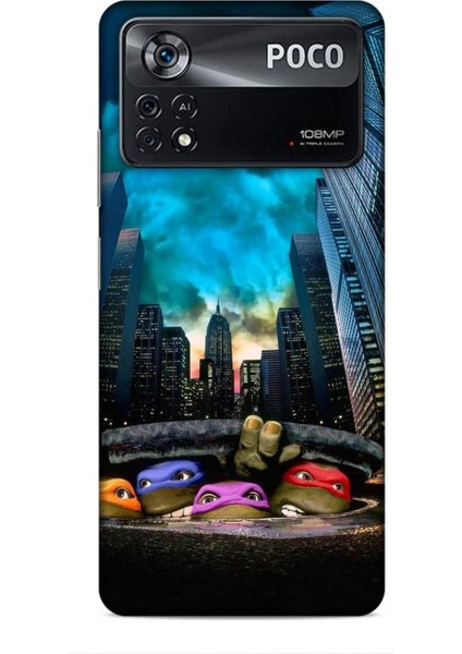Xiaomi Poco X4 Pro 5g Kılıf Caliburn 11 Ninja Kablumbağalar 4K Baskılı Kılıf