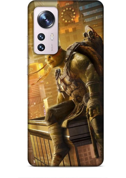 Xiaomi 12 Kılıf Caliburn 10 Michelengelo Ninja Kablumbağalar Full Hd Kılıf