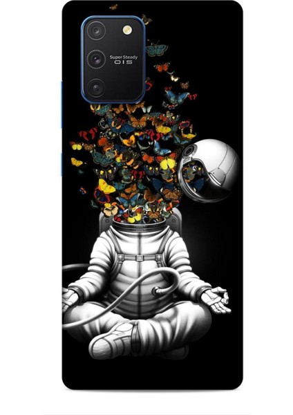 Samsung Galaxy S10 Lite Kılıf Caliburn 1 Astronot ve Kelebekler Telefon Kılıfı