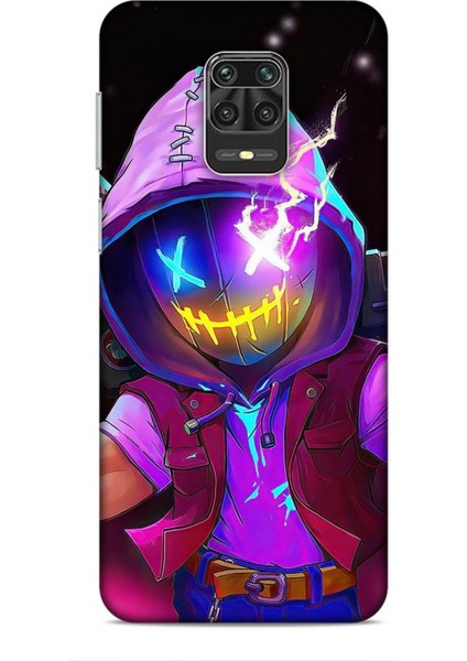 Xiaomi Redmi Note 9s Kılıf Caliburn 19 Maskeli Pembe Tam Koruma Kılıf