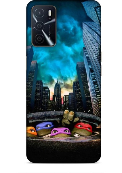 Oppo A16 Kılıf Caliburn 11 Ninja Kablumbağalar 4K Baskılı Kılıf