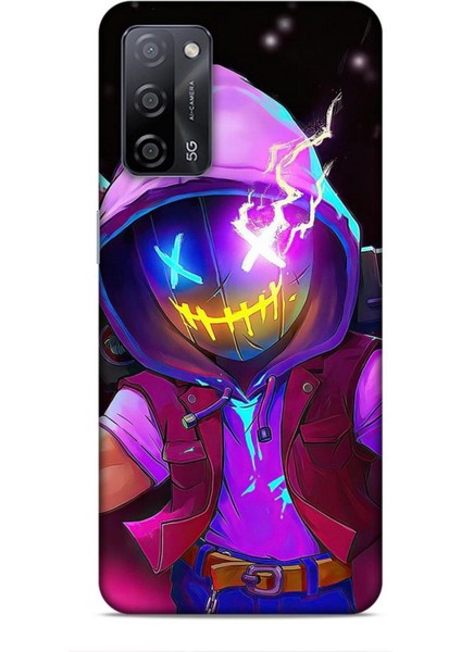 Oppo A55 5g Kılıf Caliburn 19 Maskeli Pembe Tam Koruma Kılıf