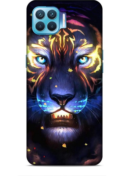 Oppo Reno 4 Lite Kılıf Caliburn 12 Aslan Colorful Tasarım Kılıf