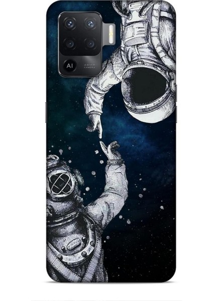 Oppo Reno 5 Lite Kılıf Caliburn 5 Kozmonot Koruma Kılıfı