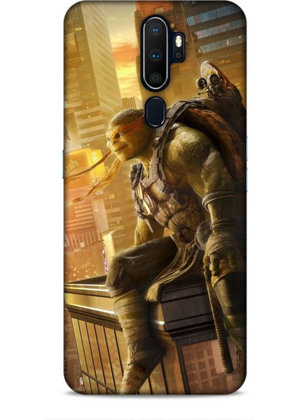 Oppo A5 2020 Kılıf Caliburn 10 Michelengelo Ninja Kablumbağalar Full Hd Kılıf