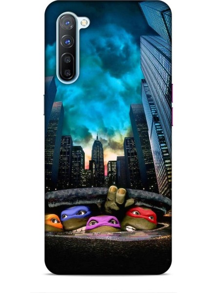 Oppo Reno 3 Kılıf Caliburn 11 Ninja Kablumbağalar 4K Baskılı Kılıf