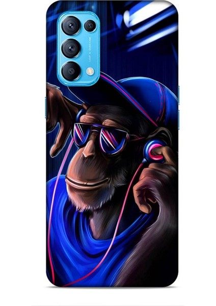 Oppo Reno 5 Kılıf Caliburn 20 Maymun Mavi Renkli Kılıf