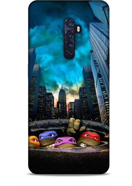 Oppo Reno 2 Kılıf Caliburn 11 Ninja Kablumbağalar 4K Baskılı Kılıf