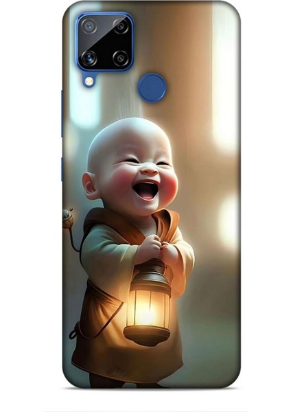 Realme C15 Kılıf Caliburn 27 Asya Bebek Lazer Kesim Silikon