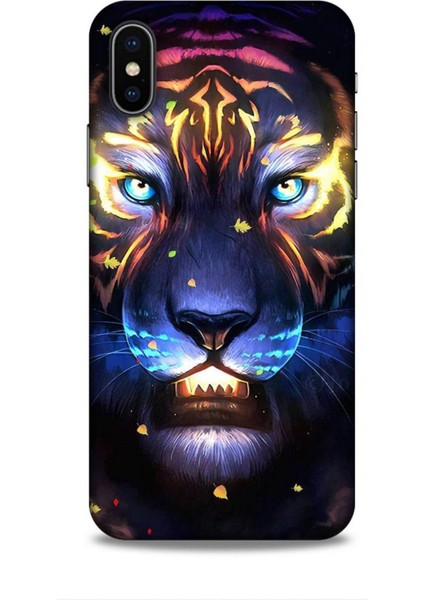 Apple iPhone x Kılıf Caliburn 12 Aslan Colorful Tasarım Kılıf