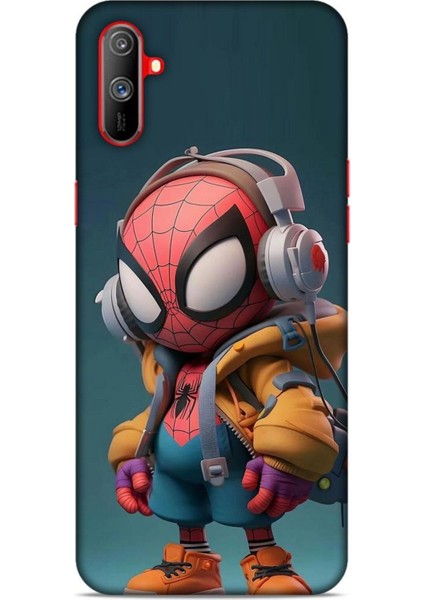 Realme C3 Kılıf Caliburn 25 Spiderman Bebek Soyulmayan Kılıf