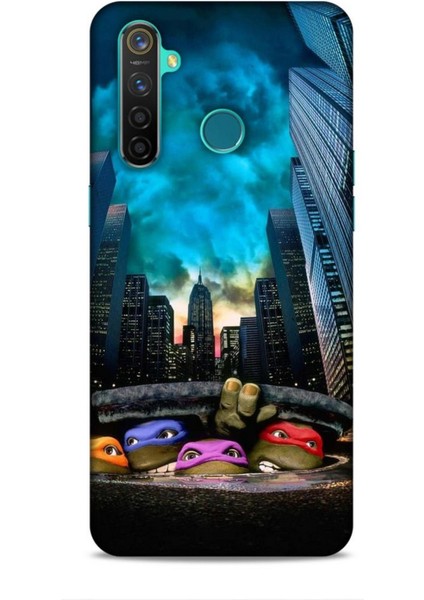 Realme 5 Pro Kılıf Caliburn 11 Ninja Kablumbağalar 4K Baskılı Kılıf