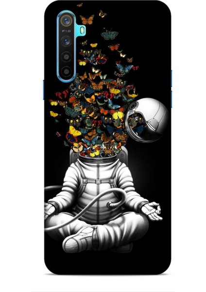 Realme 6i Kılıf Caliburn 1 Astronot ve Kelebekler Telefon Kılıfı