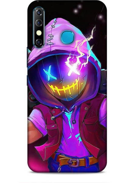 Infinix Zero 8 Kılıf Caliburn 19 Maskeli Pembe Tam Koruma Kılıf