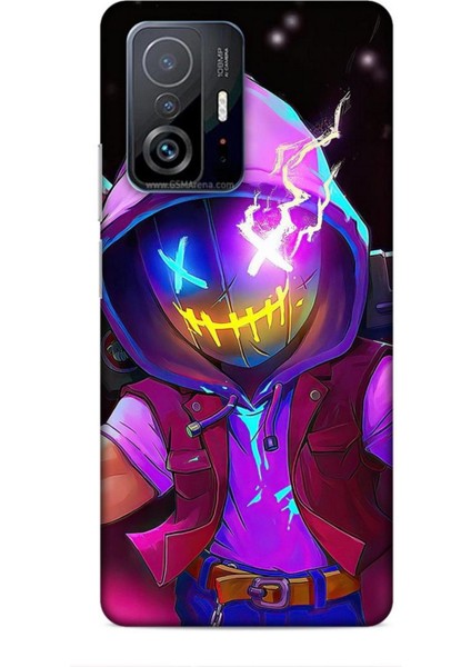 Xiaomi 11T Kılıf Caliburn 19 Maskeli Pembe Tam Koruma Kılıf