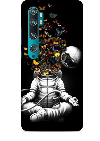 Xiaomi Mi Note 10 Kılıf Caliburn 1 Astronot ve Kelebekler Telefon Kılıfı