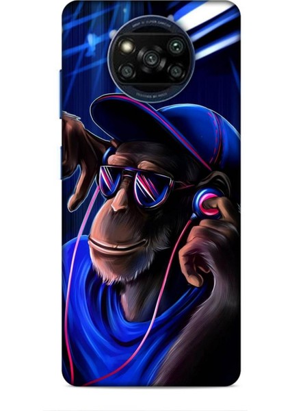 Xiaomi Poco X3 Pro Kılıf Caliburn 20 Maymun Mavi Renkli Kılıf