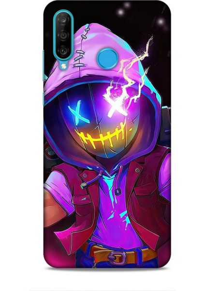 Huawei P30 Lite Kılıf Caliburn 19 Maskeli Pembe Tam Koruma Kılıf