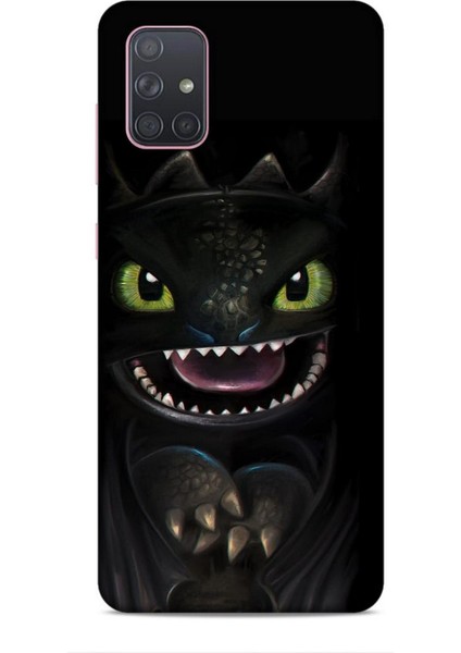 Samsung Galaxy A91 Kılıf Caliburn 30 Kara Ejderha Kenarları Şeffaf Kapak