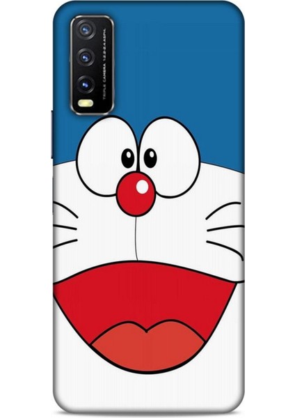 Vivo Y20 Kılıf Caliburn 22 Mavi Beyaz Kap