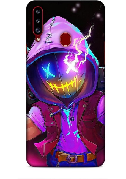 Samsung Galaxy A20S Kılıf Caliburn 19 Maskeli Pembe Tam Koruma Kılıf