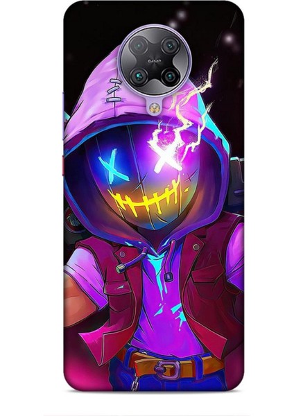 Xiaomi Poco F2 Pro Kılıf Caliburn 19 Maskeli Pembe Tam Koruma Kılıf