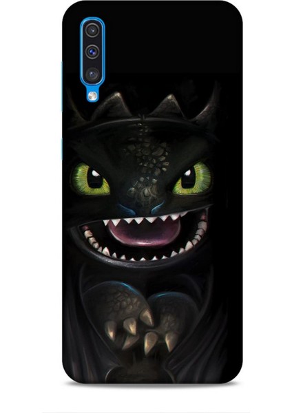 Samsung Galaxy A30S Kılıf Caliburn 30 Kara Ejderha Kenarları Şeffaf Kapak