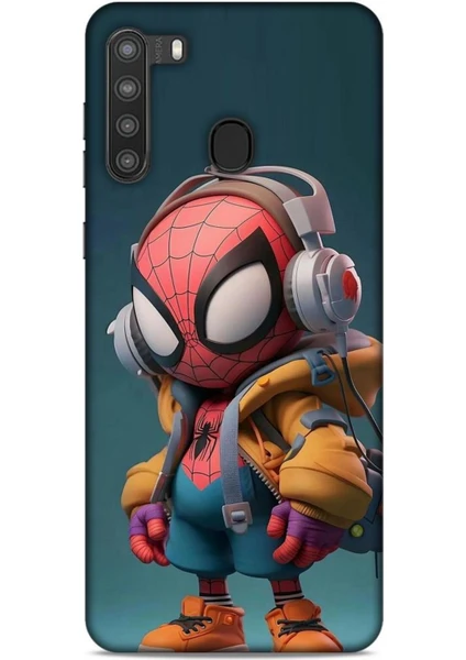 Samsung Galaxy A21 Kılıf Caliburn 25 Spiderman Bebek Soyulmayan Kılıf