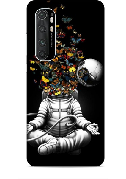 Xiaomi Mi Note 10 Lite Kılıf Caliburn 1 Astronot ve Kelebekler Telefon Kılıfı