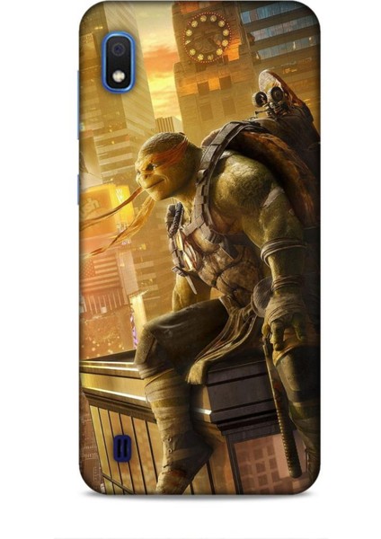 Samsung Galaxy A10 Kılıf Caliburn 10 Michelengelo Ninja Kablumbağalar Full Hd Kılıf