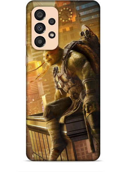 Samsung Galaxy A34 5g Kılıf Caliburn 10 Michelengelo Ninja Kablumbağalar Full Hd Kılıf