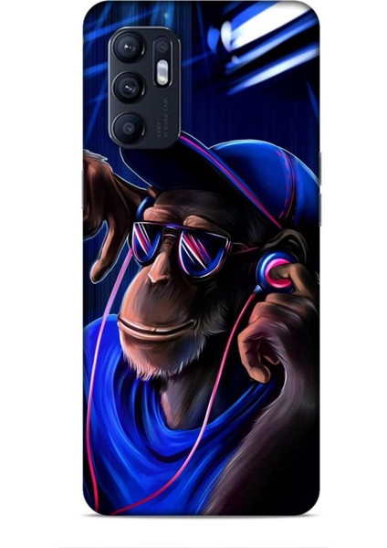 Oppo Reno 6 Kılıf Caliburn 20 Maymun Mavi Renkli Kılıf