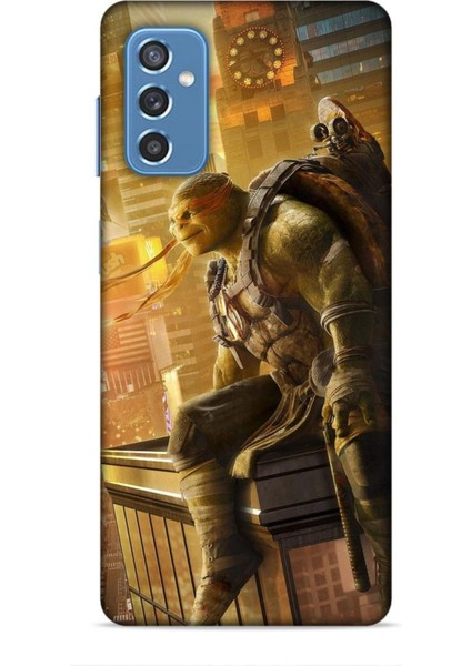 Samsung Galaxy M52 Kılıf Caliburn 10 Michelengelo Ninja Kablumbağalar Full Hd Kılıf