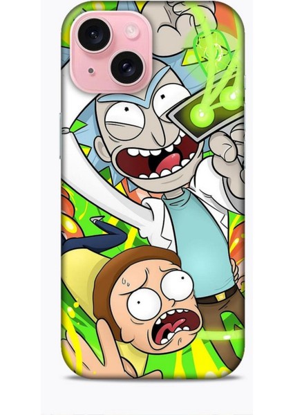 Apple iPhone 15 Kılıf Caliburn 7 Rick And Morty Desenli Kılıf