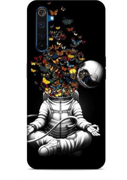 Realme 6 Pro Kılıf Caliburn 1 Astronot ve Kelebekler Telefon Kılıfı