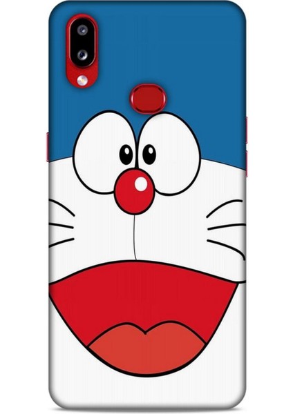 Samsung Galaxy A10S Kılıf Caliburn 22 Mavi Beyaz Kap