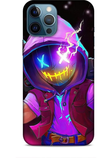 Apple iPhone 12 Pro Max Kılıf Caliburn 19 Maskeli Pembe Tam Koruma Kılıf