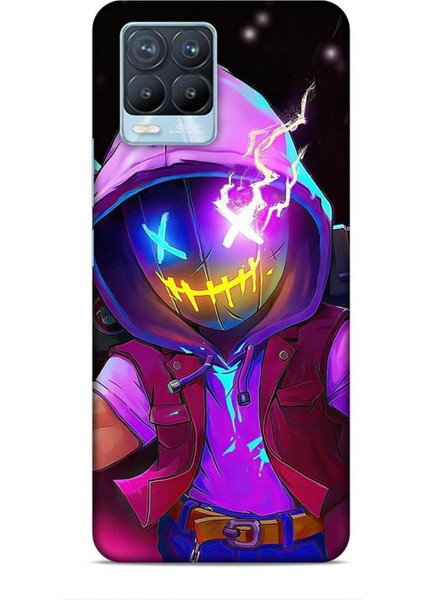 Realme 8 Pro Kılıf Caliburn 19 Maskeli Pembe Tam Koruma Kılıf