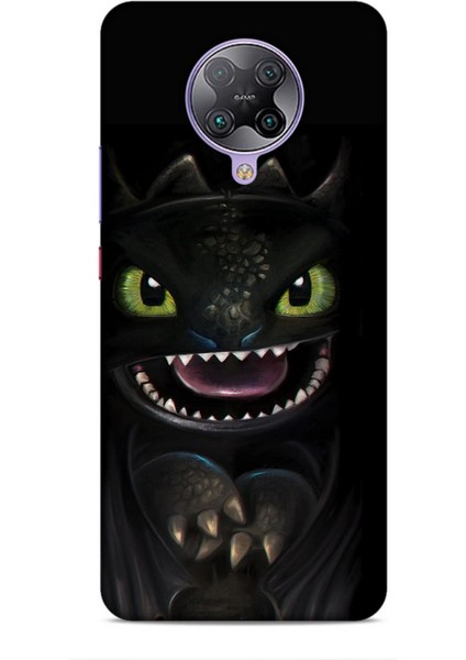 Xiaomi Poco F2 Pro Kılıf Caliburn 30 Kara Ejderha Kenarları Şeffaf Kapak