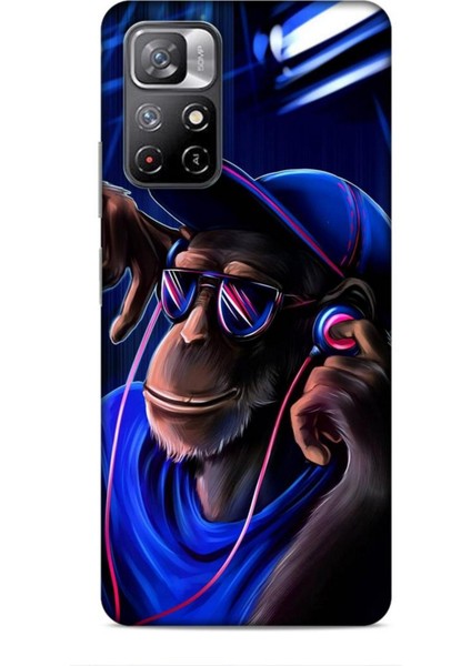Xiaomi Poco M4 Pro 5g Kılıf Caliburn 20 Maymun Mavi Renkli Kılıf