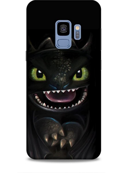 Samsung Galaxy S9 Kılıf Caliburn 30 Kara Ejderha Kenarları Şeffaf Kapak