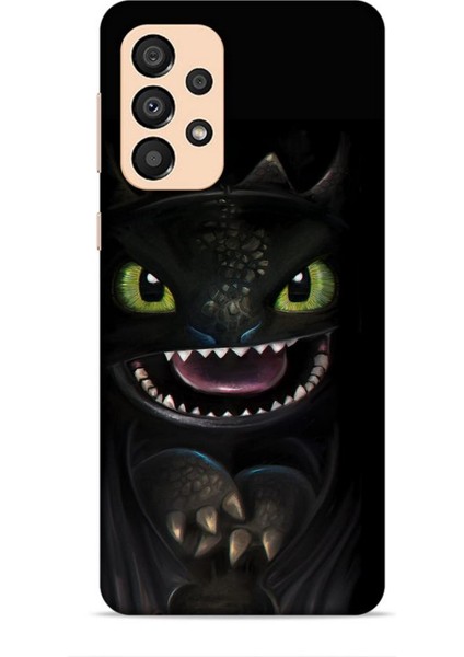 Samsung Galaxy A34 5g Kılıf Caliburn 30 Kara Ejderha Kenarları Şeffaf Kapak