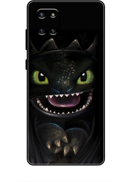 Samsung Galaxy A81 Kılıf Caliburn 30 Kara Ejderha Kenarları Şeffaf Kapak