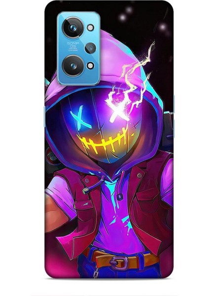 Realme Gt2 Kılıf Caliburn 19 Maskeli Pembe Tam Koruma Kılıf