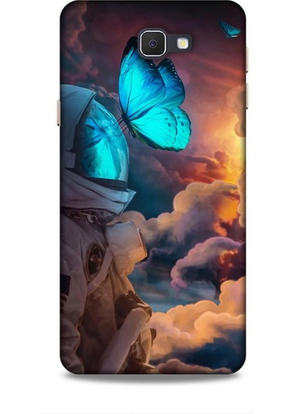 Samsung Galaxy J7 Prime Kılıf Caliburn 4 Mavi Kelebek Silikon Kılıf